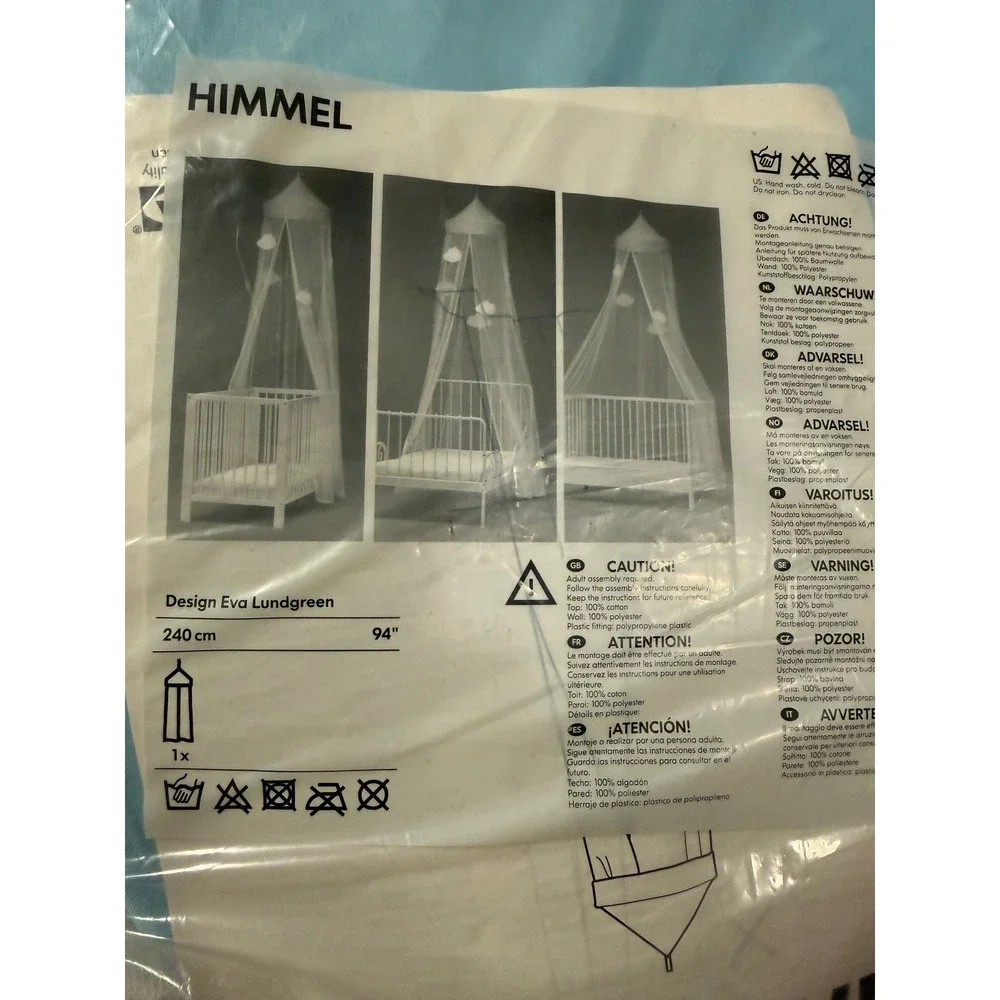 IKEA HIMMEL Bed Canopy Kids 94in Blue‎ White NIP Eva Lundgreen 701.376.41